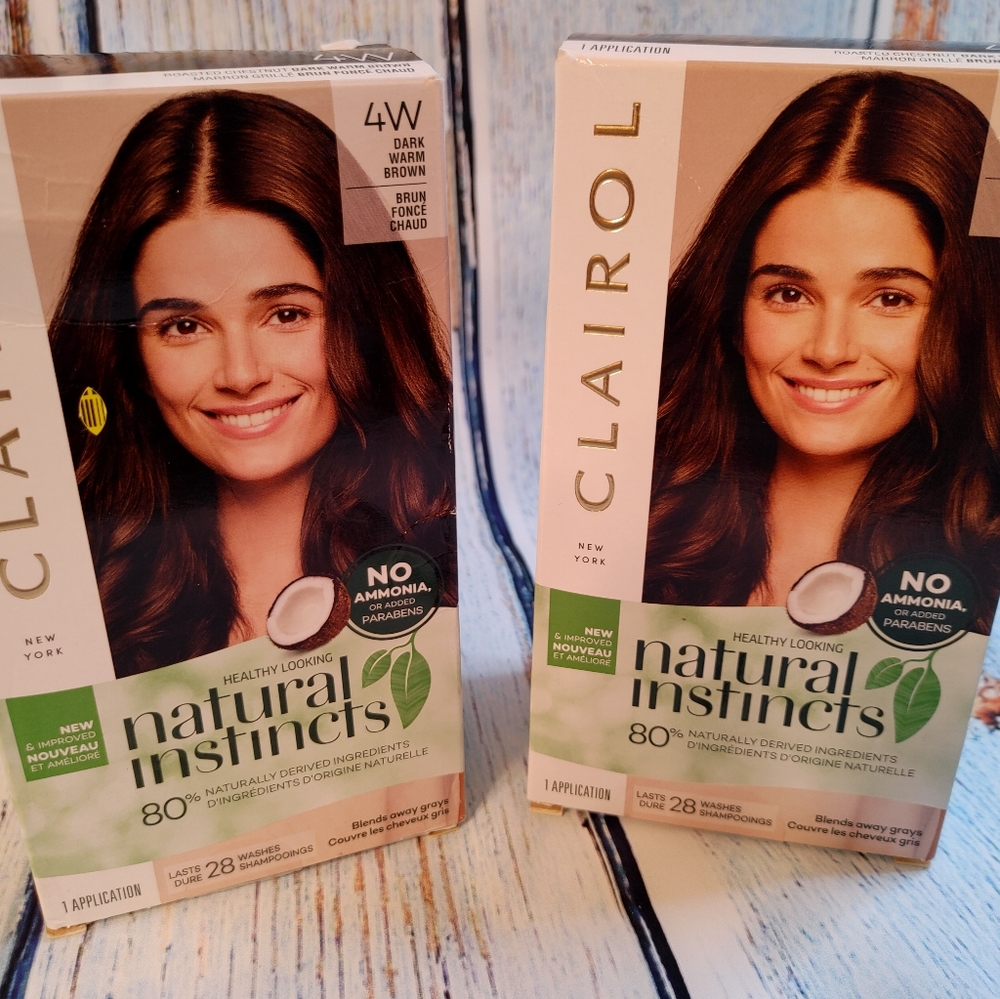 2 X Clairol Natural Instincts 4W Dark Warm Brown